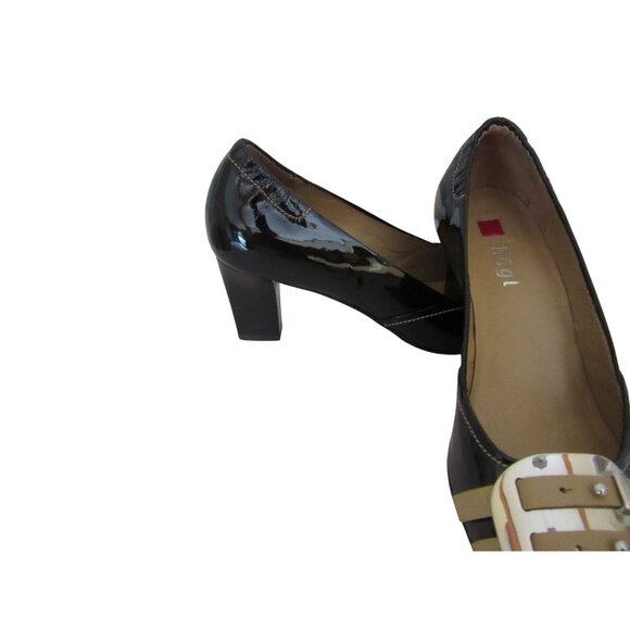 Hogl Black Patent Leather Buckle Pumps Size 7.5 US - Picture 5 of 8